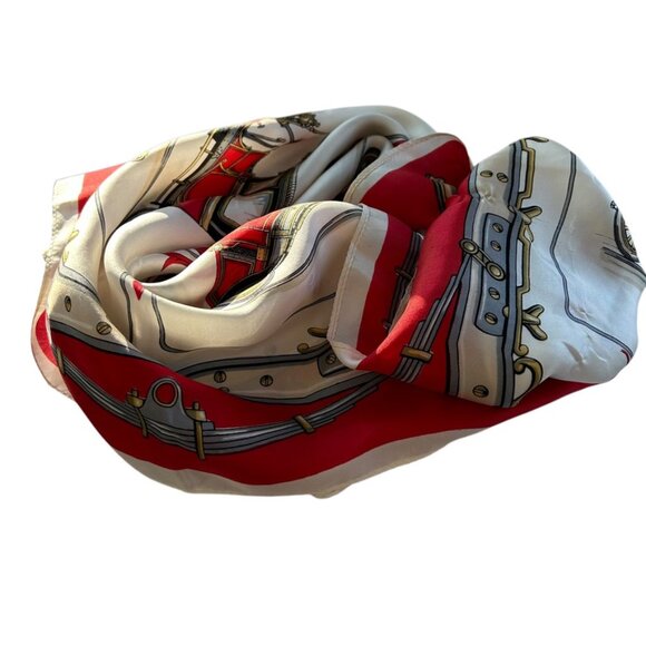 Alain Roure Antique French Fire Engines 100% Silk twill STUNNING Scarf - Picture 7 of 7